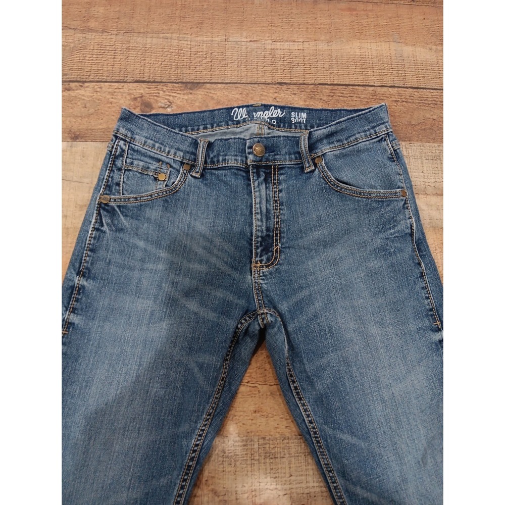 Men's Wrangler Retro Slim Boot Jean Denim Blue Sz 32 (2536)
